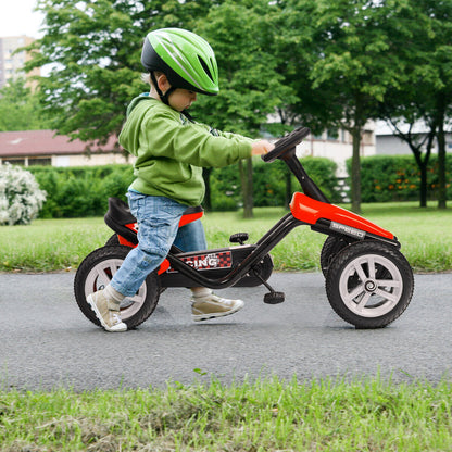 Kids Go Kart with Fully Enclosed Safety Chain Cover and Anti-Slip Wheels-Red