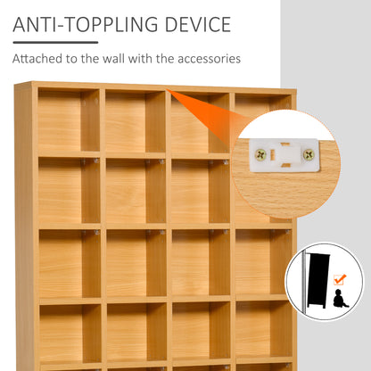 HOMCOM 480 CD / 312 DVD Storage Shelf Rack Media Storage Unit Shelves Racks Wooden Bookcase Display Unit with 4 Adjustable Shelves Wood