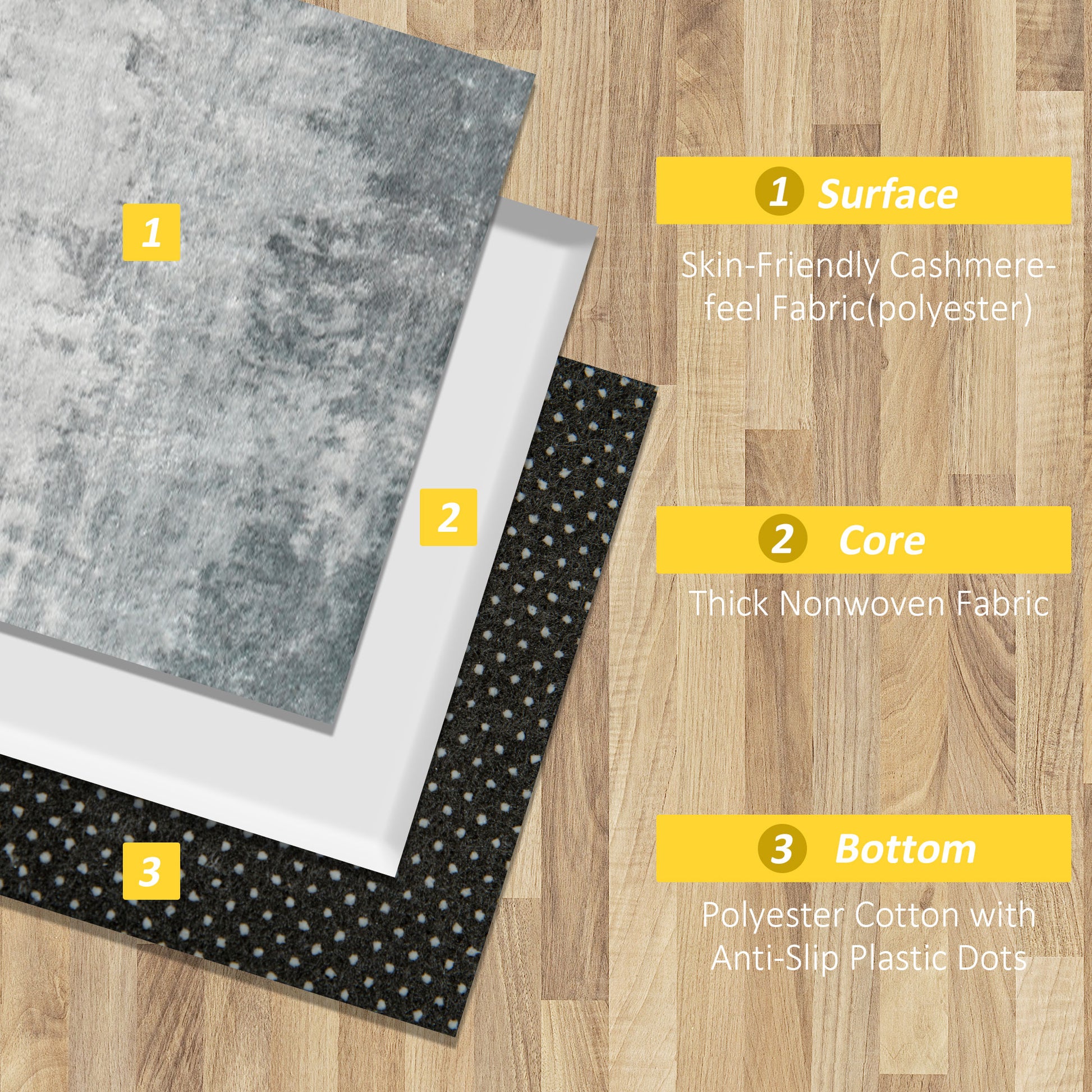 HOMCOM Grey Rug, Modern Ink Render Area Rugs, Decorative Carpet for Living Room, Bedroom, Dining Room, 150 x 80cm