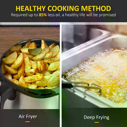 HOMCOM 4.5L Digital Air Fryer, 1500W W/ Digital Display, Adjustable Temperature, Timer and Nonstick Basket, Black