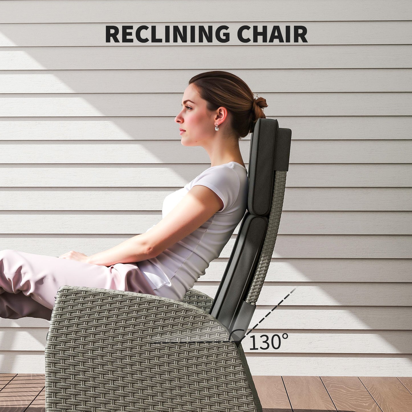 Outsunny 5-Piece Rattan Garden Furniture Set with Cushions - Charcoal Grey