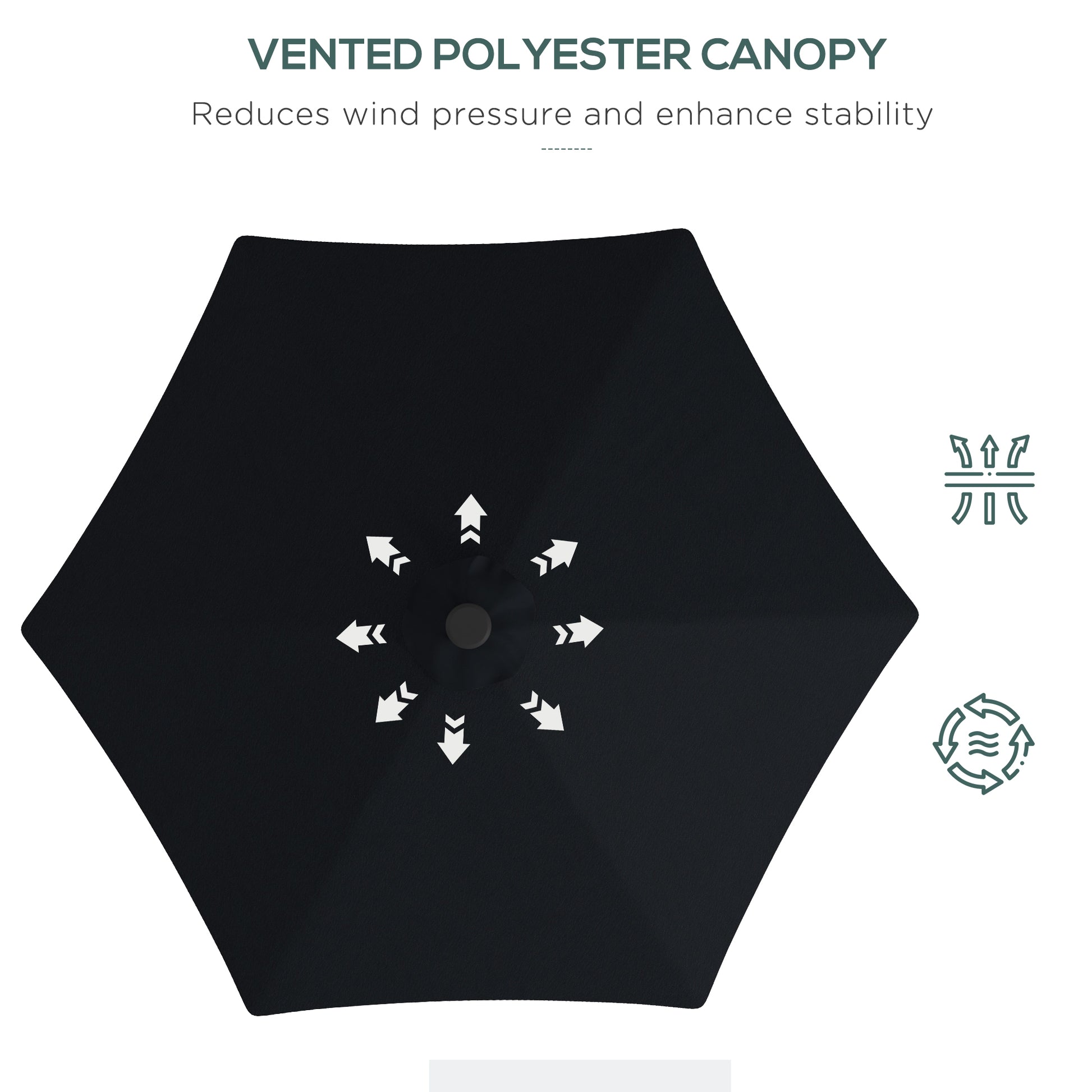 Outsunny 3(m) Solar LED Cantilever Parasol, Black