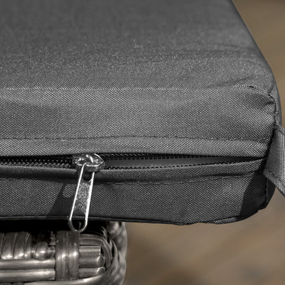 Outsunny Set of Two Armless Rattan Garden Chairs - Dark Grey