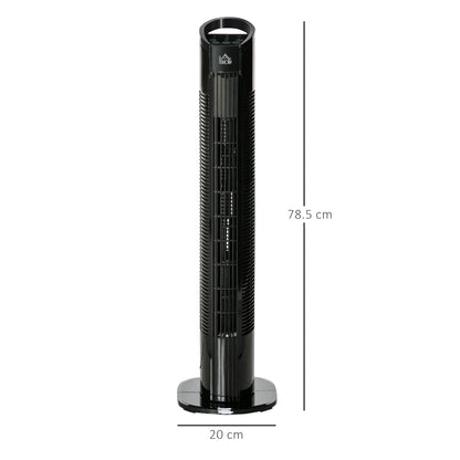 HOMCOM Freestanding Tower Fan, 3 Speed 3 Mode, 7.5h Timer, 70 Degree Oscillation, LED Panel, 5M Remote Controller, Black