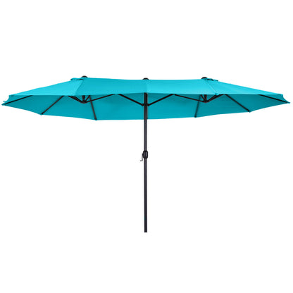 Outsunny 4.6m Double Garden Parasol - Sky Blue