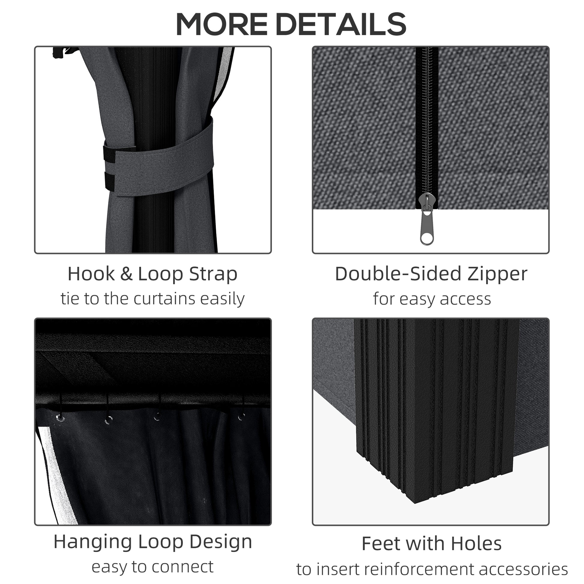 Outsunny 3.65 x 3m Aluminium Hardtop Gazebo, with Accessories - Dark Grey