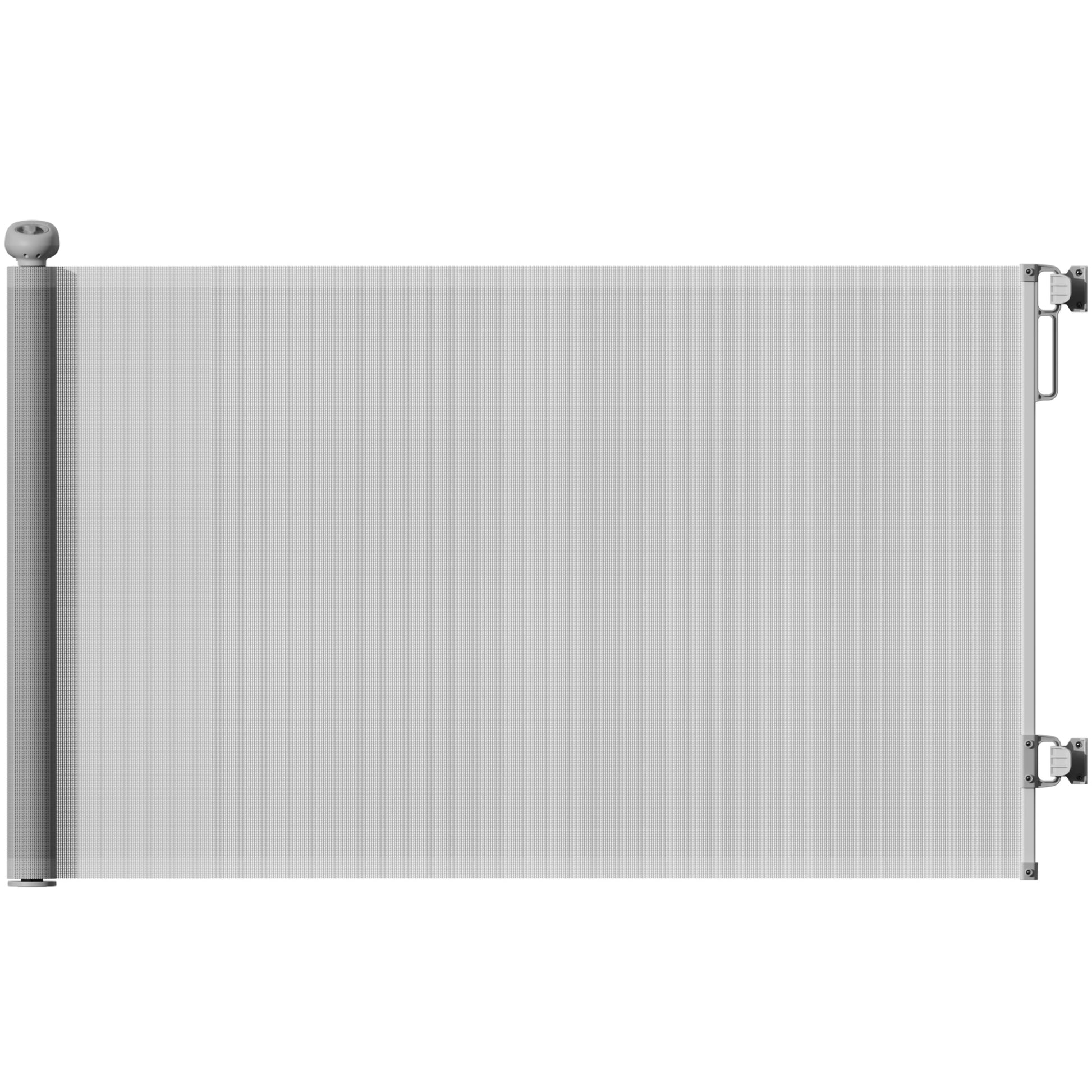 PawHut Retractable Stair Gate Extends Up to 140 cm Wide, Dog Gate for Doorways, Stairways, Hallways, Grey