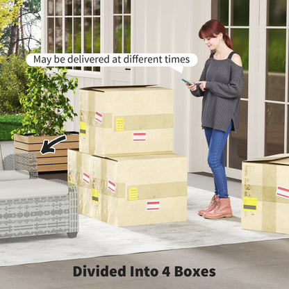 Outsunny 5-Piece Rattan Garden Furniture Set with Cushions - Grey