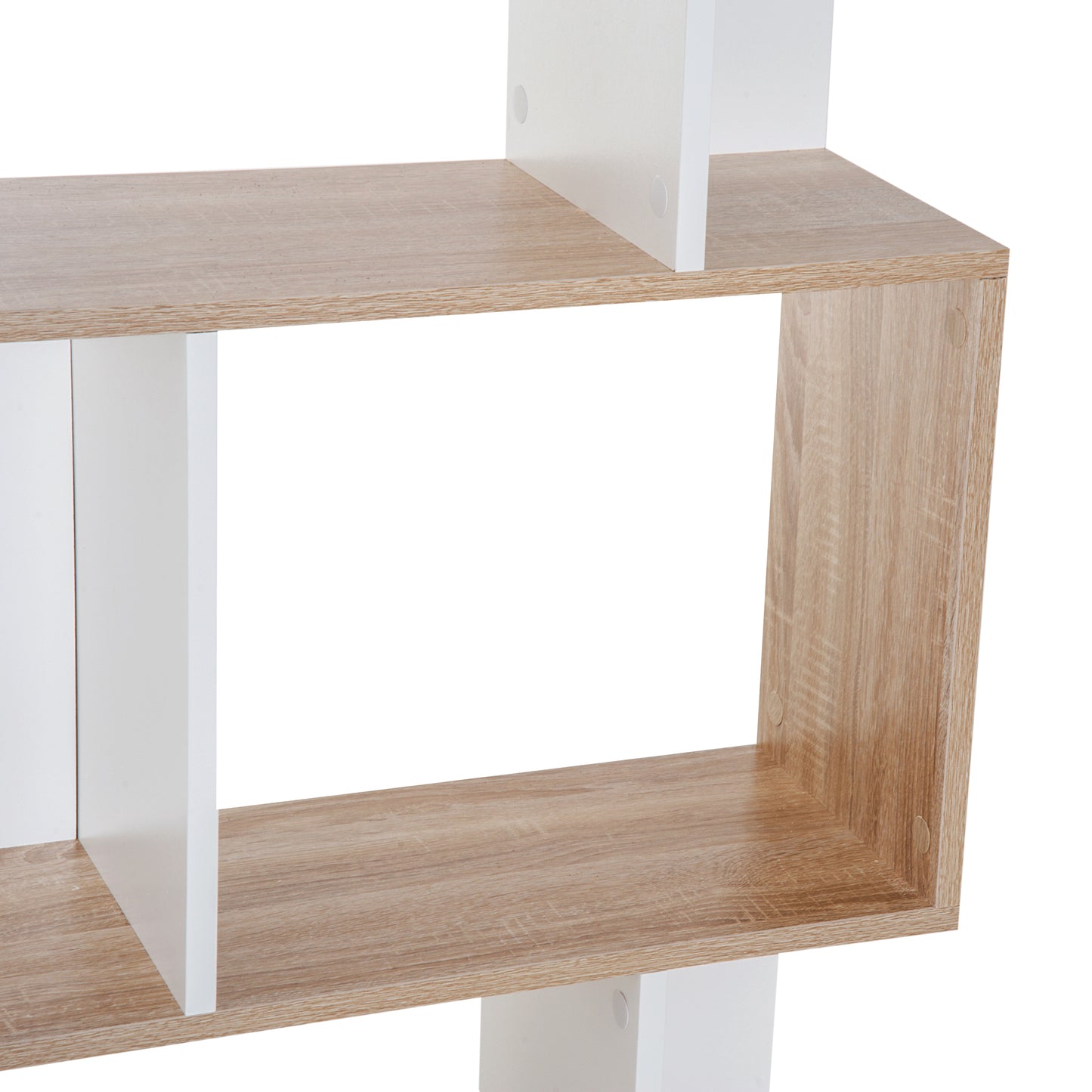HOMCOM 5-tier Bookcase Storage Display Shelving S Shape design Unit Divider White