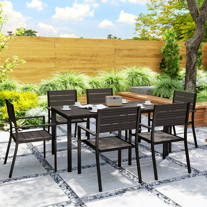 Outsunny Seven-Piece Outdoor Dining Set - Brown