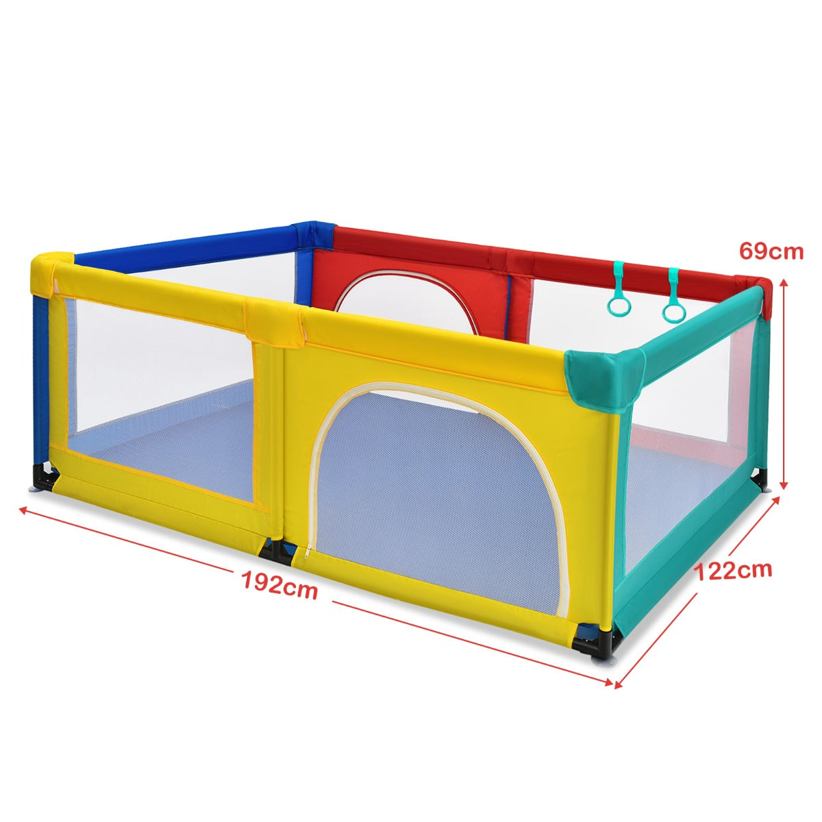 Baby Playpen Activity Centre 50 Balls Breathable Mesh Zipper Door