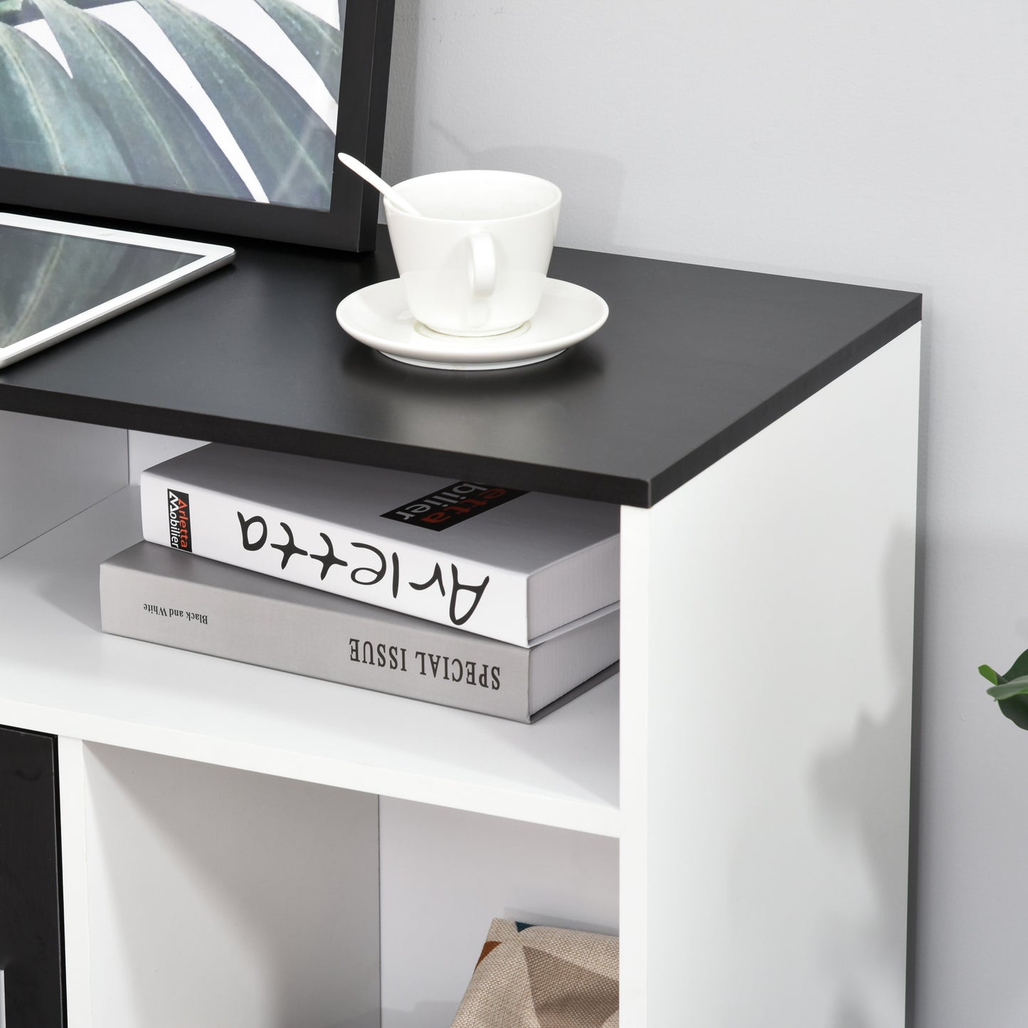 HOMCOM Mobile File Cabinet Home Office Lateral Filing Cabinet, Printer Stand with Open  Shelves, Storage Organizer with Lockable Drawer, Black