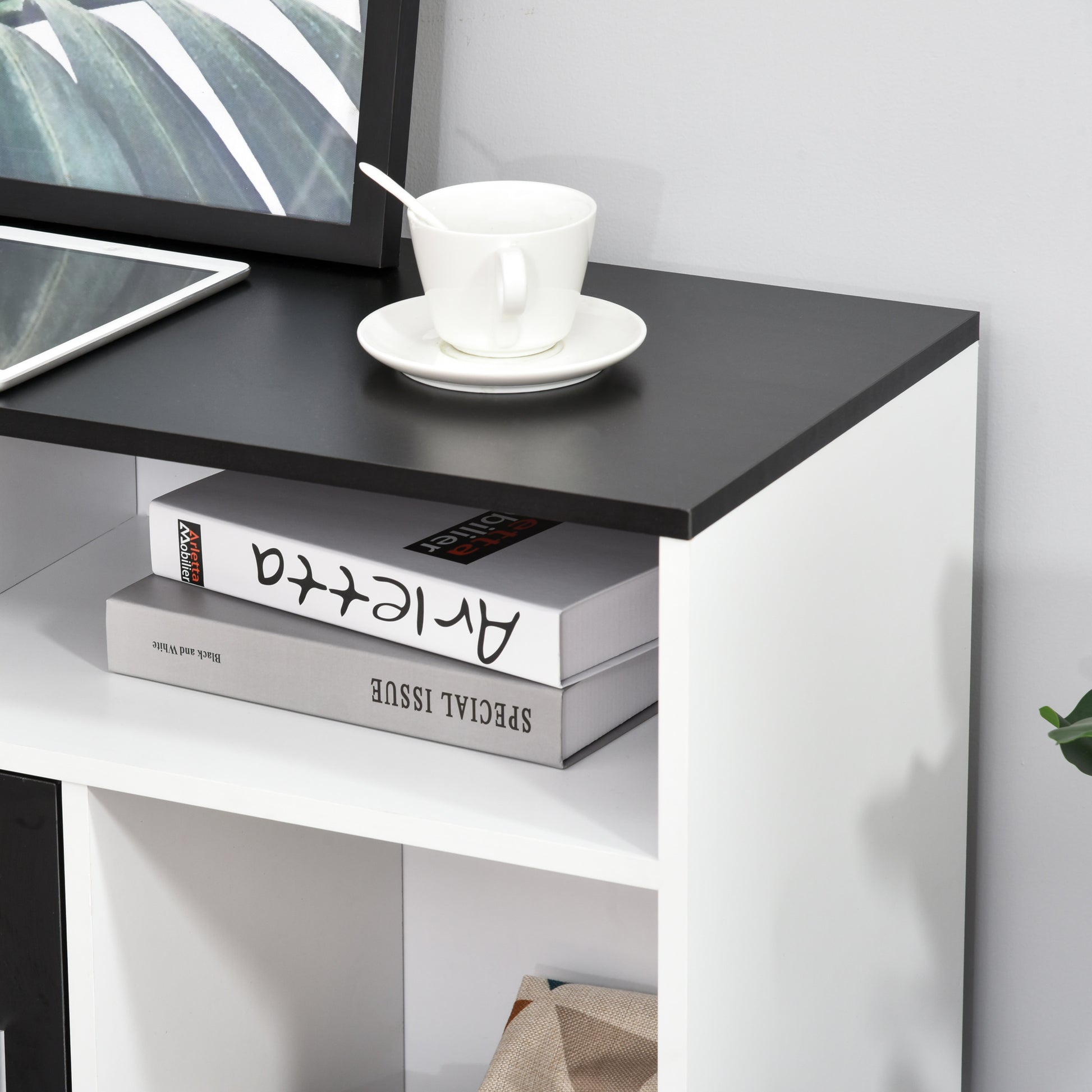 HOMCOM Mobile File Cabinet Home Office Lateral Filing Cabinet, Printer Stand with Open  Shelves, Storage Organizer with Lockable Drawer, Black