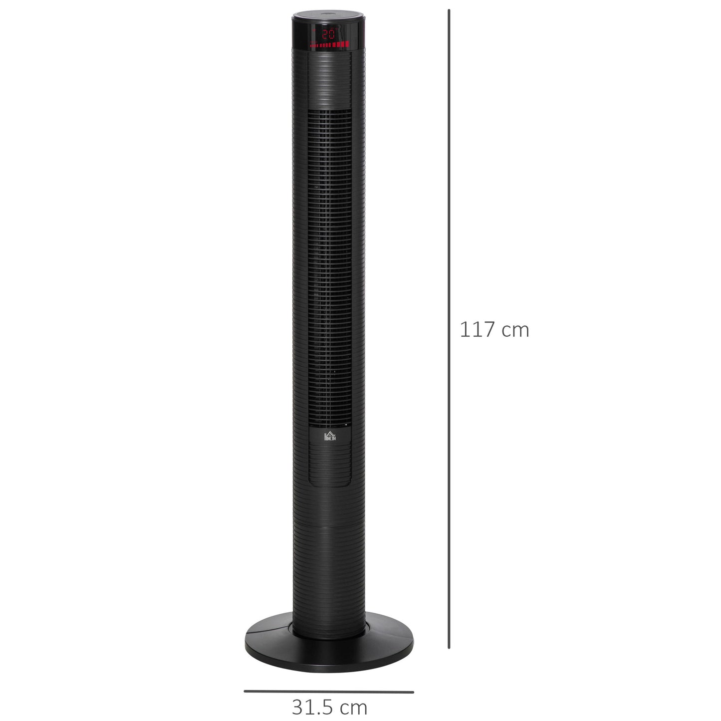 HOMCOM 46" Tower Fan w/ Remote Control, 12H Timer, 3 Speed, 4 Modes, Quiet Cooling Fans, Electric Floor Standing Fan for Home Bedroom Office, Black