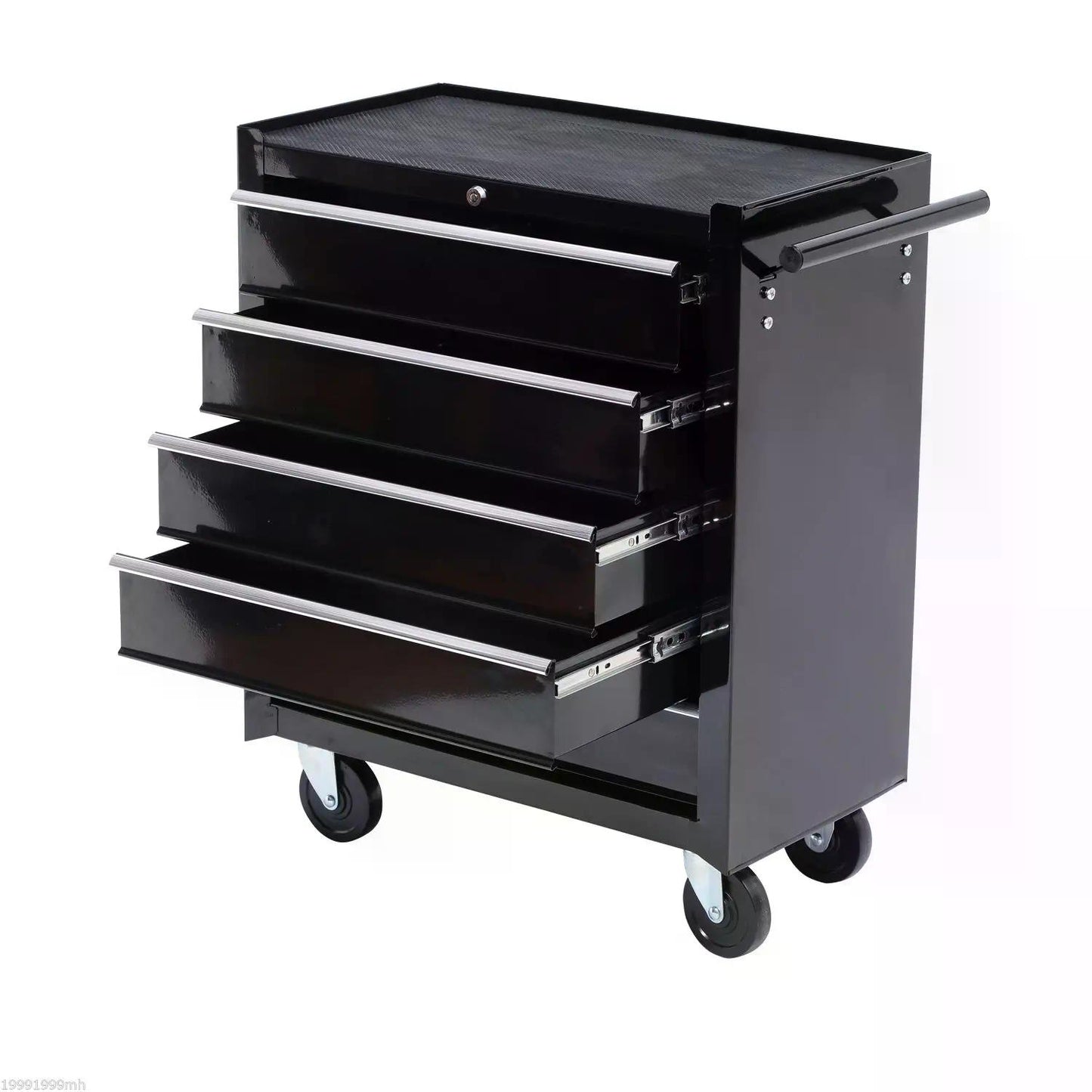 HOMCOM Cold Rolled Steel 5-Drawer Rolling Tool Storage Cabinet Tool Chest Black
