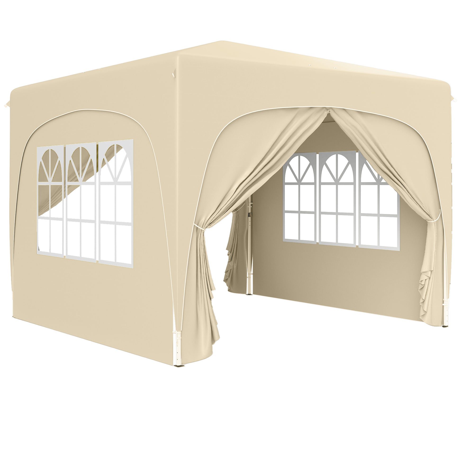 Outsunny 3 x 3m Pop-Up Gazebo Shelter, with Accessories - Sand