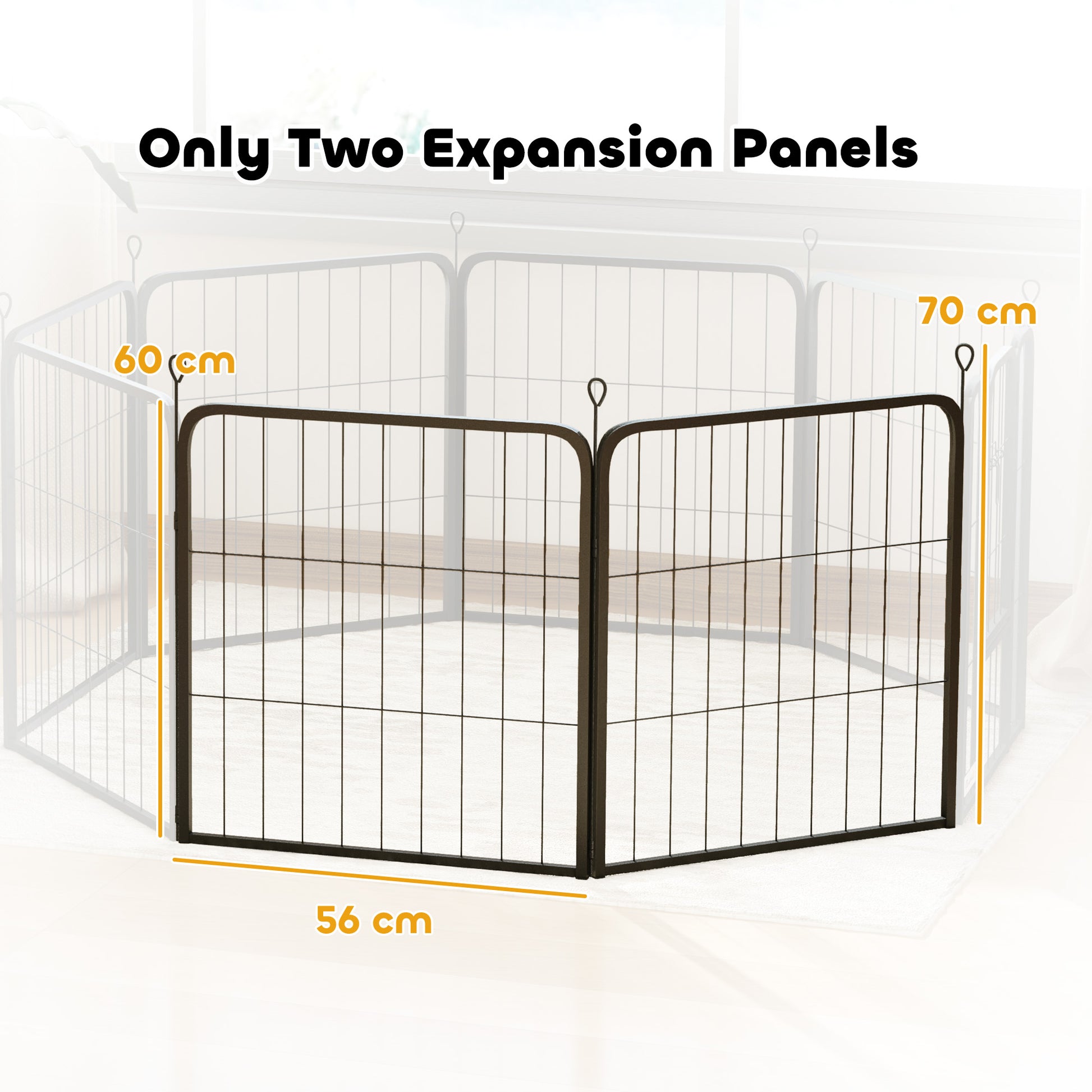 PawHut Two-Piece Dog Pen Expansion Pack for Small Dogs, 60cm Tall Animal Pen with Three Connecting Stakes