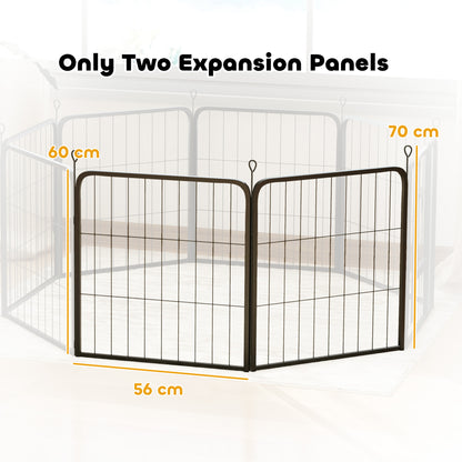 PawHut Two-Piece Dog Pen Expansion Pack for Small Dogs, 60cm Tall Animal Pen with Three Connecting Stakes