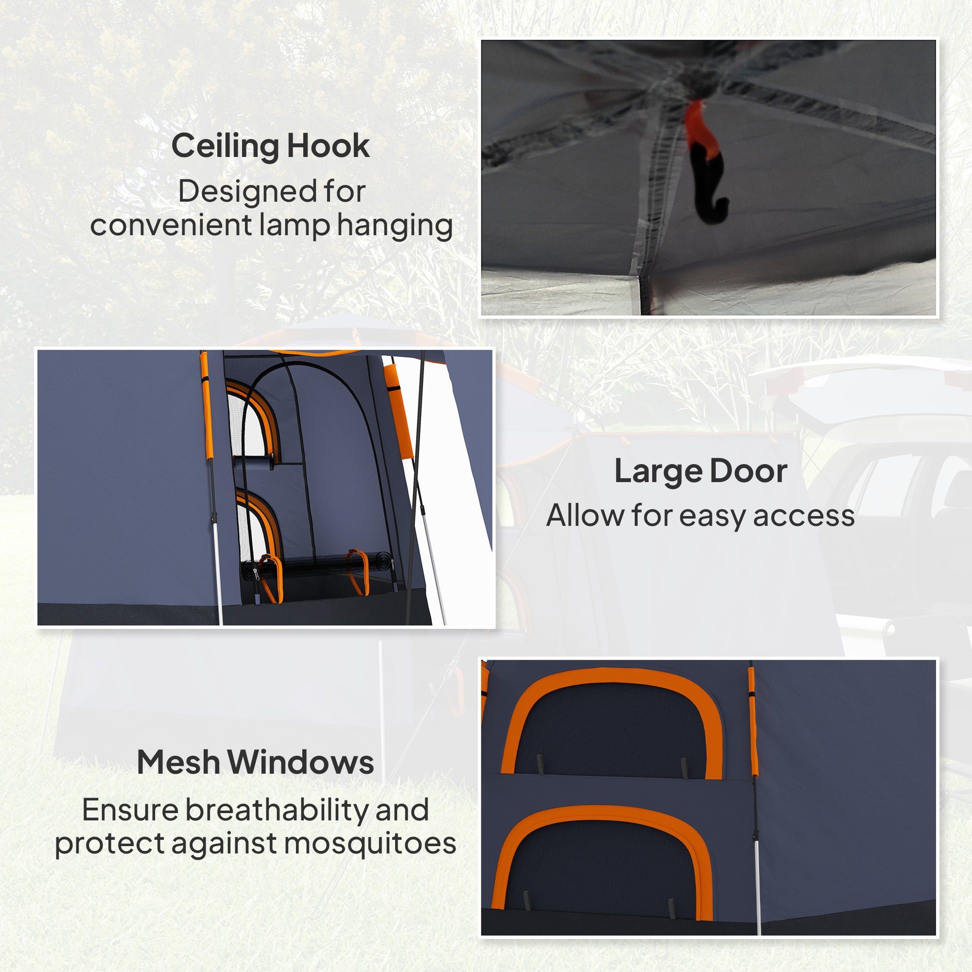 Outsunny Automatic Pop Up Camping Tent, Instant Setup 2-4 Man Tent with Mesh Windows, Waterproof & UV30+, Portable with Carry Bag for Fishing, Hiking, Backpacking, Dark Grey