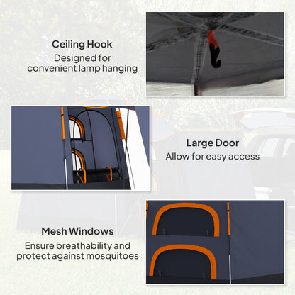 Outsunny Automatic Pop Up Camping Tent, Instant Setup 2-4 Man Tent with Mesh Windows, Waterproof & UV30+, Portable with Carry Bag for Fishing, Hiking, Backpacking, Dark Grey