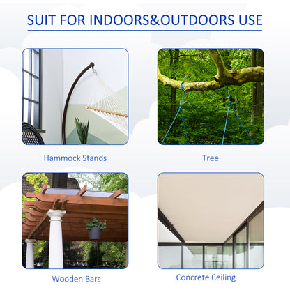 HOMCOM Swing Seat Hammock, ?70 x 150H cm-Blue 