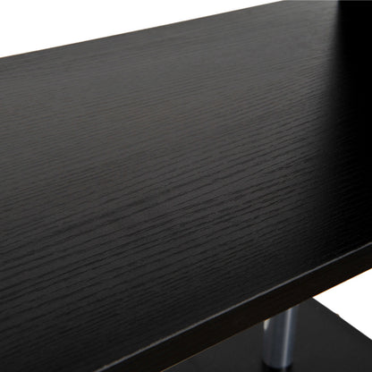 HOMCOM Wooden S Shape Bookcase Bookshelf Dividers Storage Display Unit Black