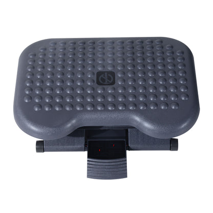 HOMCOM Footrest Adjustable Height & Angle Tilting Platform Home Office Foot Rest