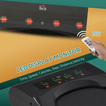 HOMCOM Foldable Walking Machine with LED Display & Remote Control Exercise Walking Jogging Fitness for Home Office Use