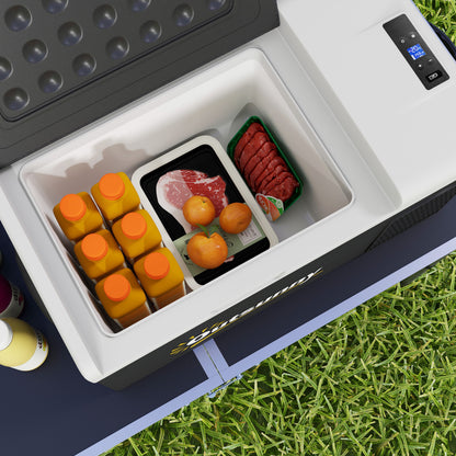 Outsunny 16L Portable Car Fridge, -20? to 10? Adjustable Temperature - Black/Grey