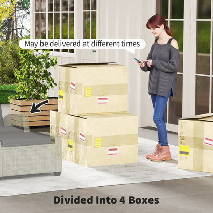 Outsunny 5-Piece Rattan Garden Furniture Set with Cushions - Charcoal Grey