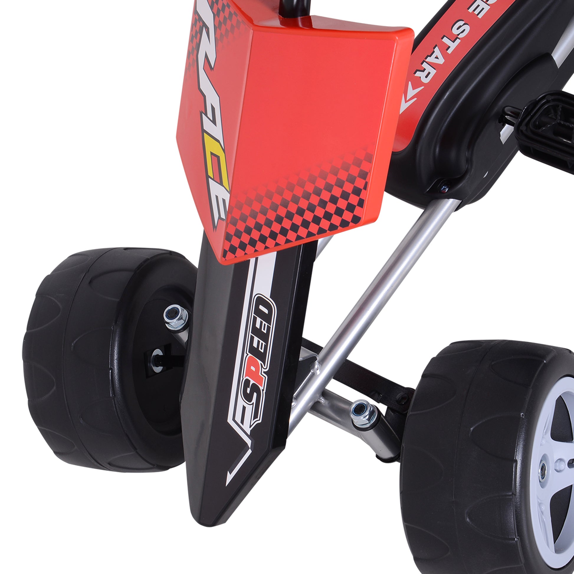 HOMCOM Kids Pedal Go Kart Ride-on, 80Lx49Wx50Hcm-Red/Black