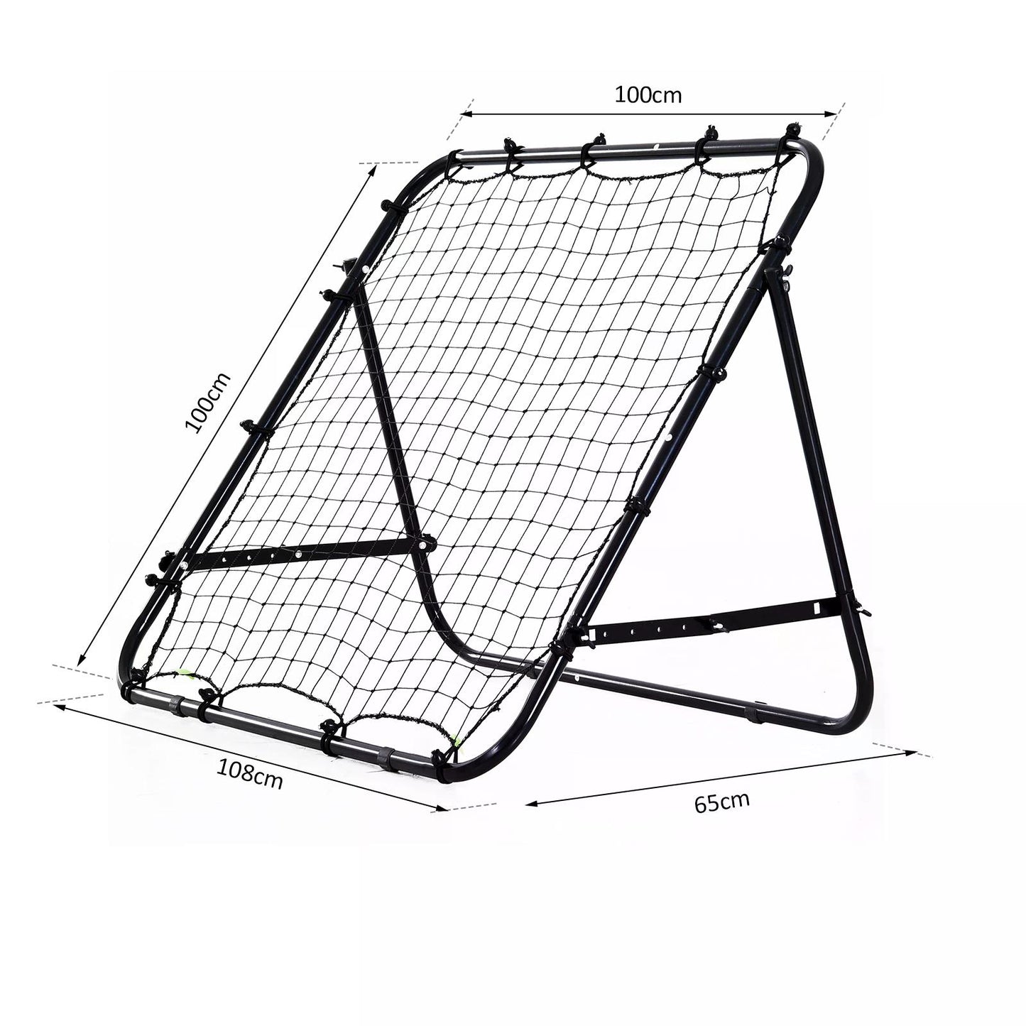 HOMCOM Adults Football Training Aid Multi-Sports Practice W/PE Mesh Metal Tube, 108W x 100D x 65Hcm-Black