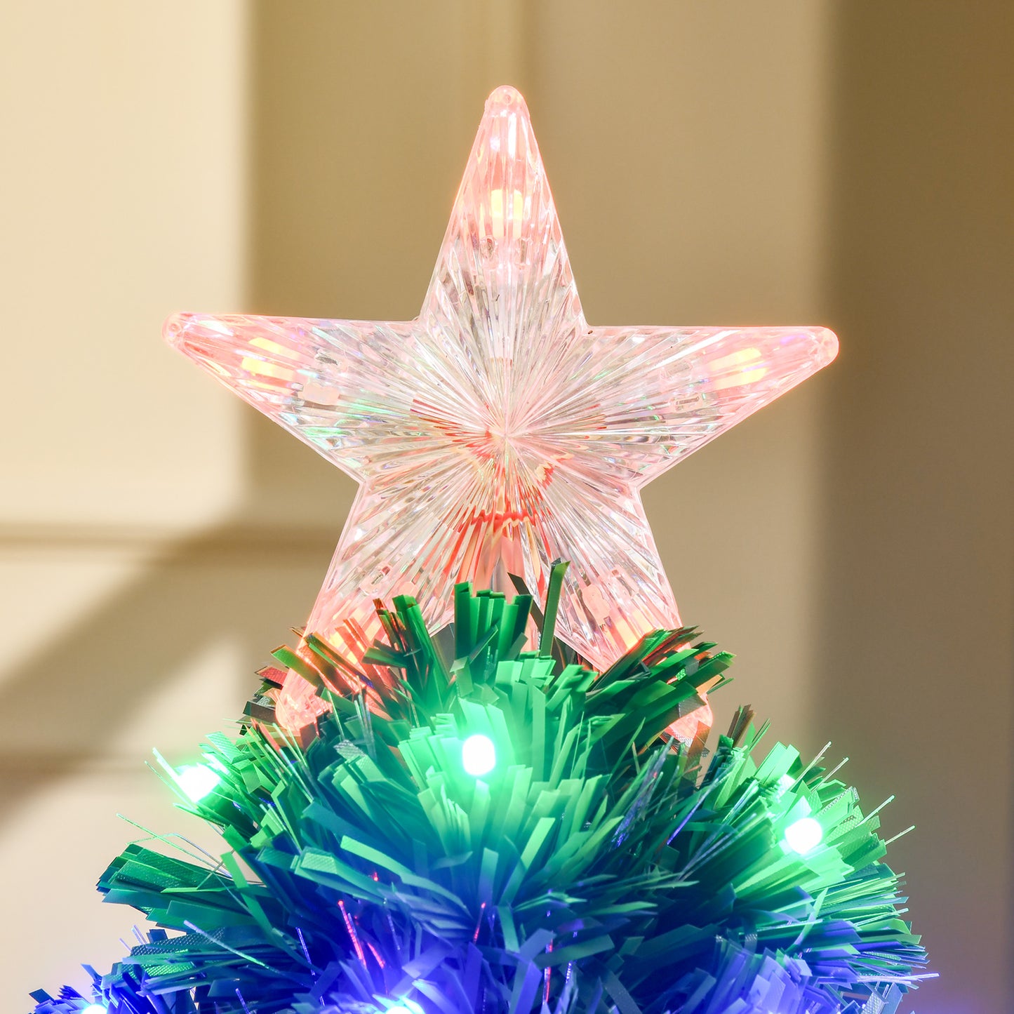 HOMCOM 3ft 90cm Fiber Optic Xmas Tree Artificial Christmas Tree