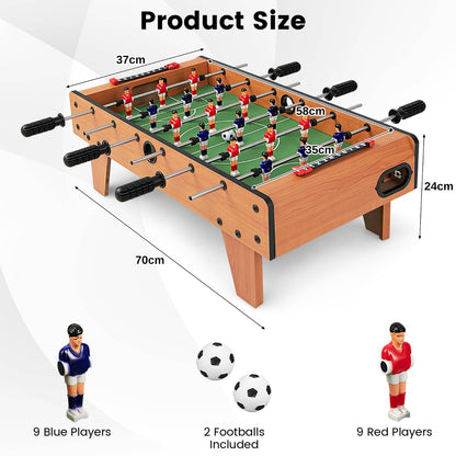Wooden Table Football Set with Footballs, Suitable for Adults and Kids