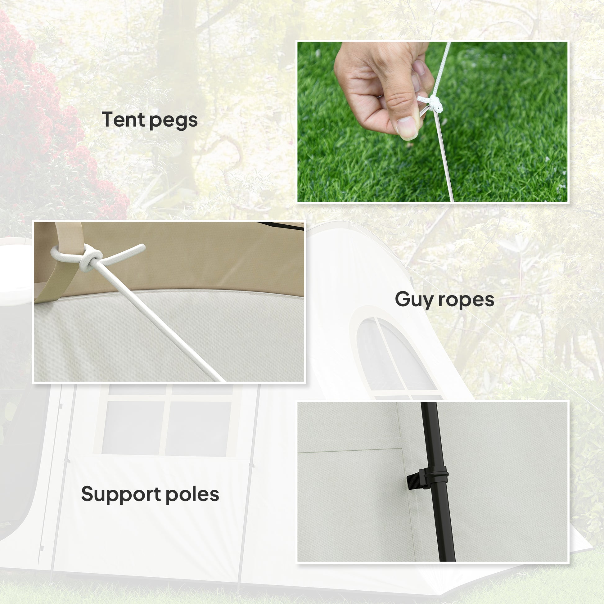 Outsunny 3-4 Man Tunnel Tent, Family Camping Tent with Porch, Bedroom and Living Area, Sewn in Groundsheet, 3000mm Waterproof, Portable with Bag for Hiking, Festival, Backpacking, Khaki