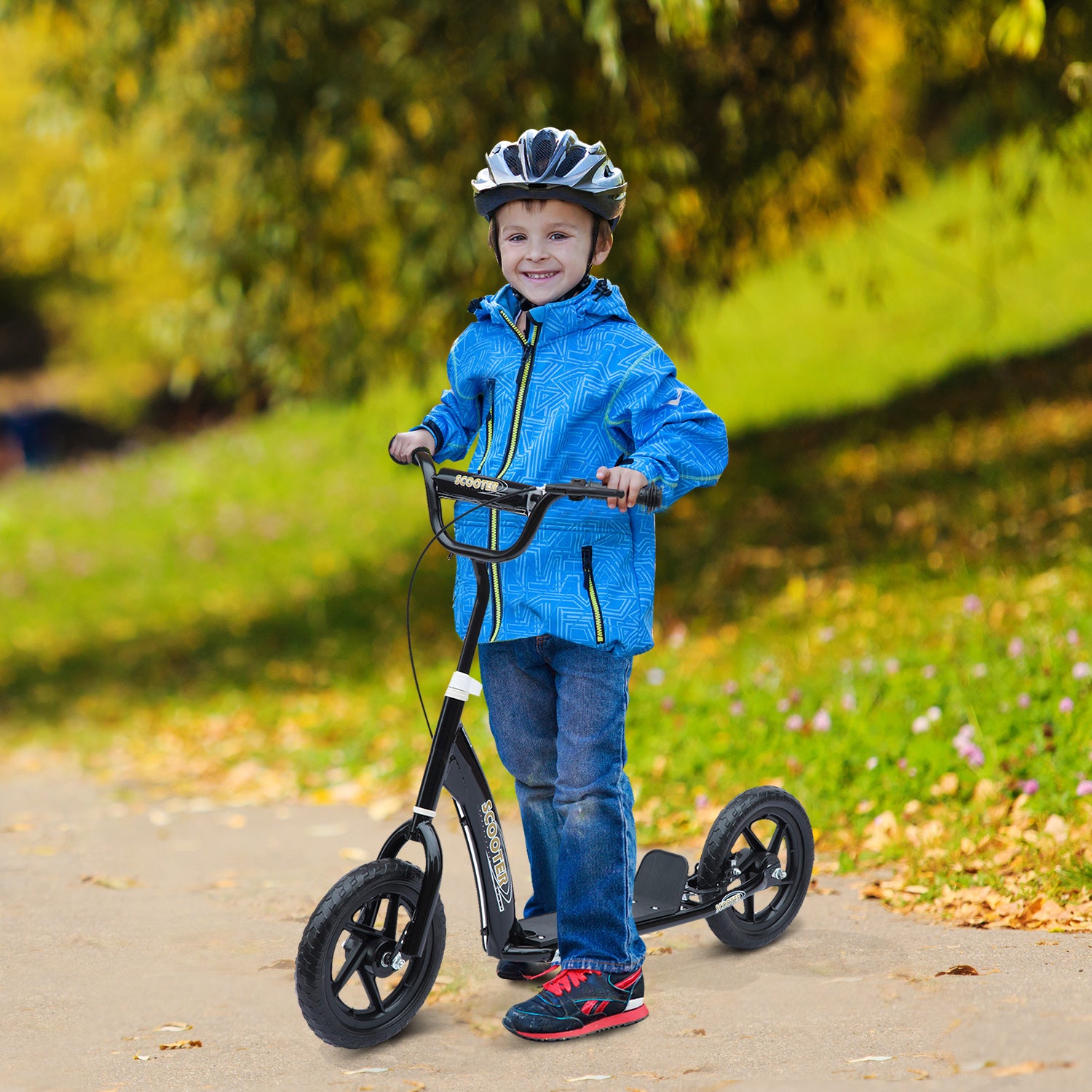 HOMCOM 12" Tyres Scooter-Black