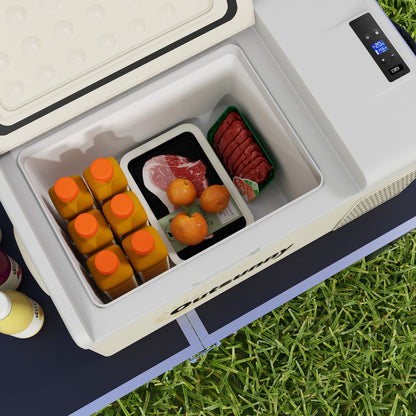 Outsunny 16L Portable Car Fridge, -20? to 10? Adjustable Temperature - Khaki/Grey