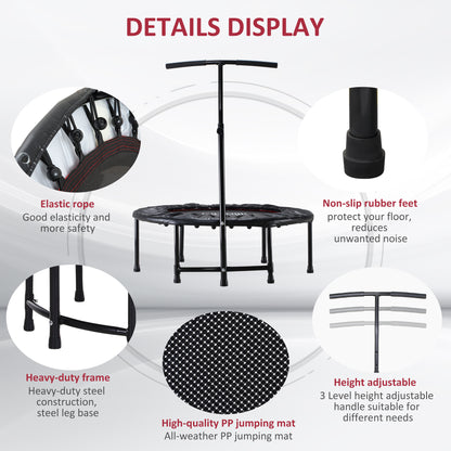 HOMCOM Trampoline Rebounder Adjustable Jumper, 40"-Black 