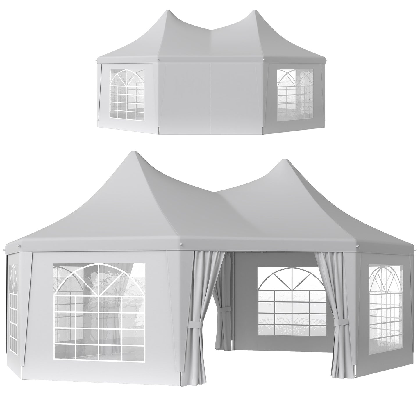 Outsunny 6.8 x 5m Octagonal Marquee Gazebo - White