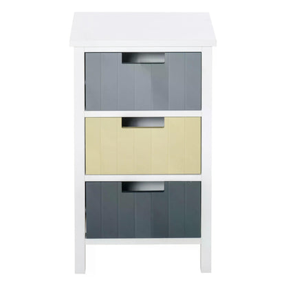HOMCOM 3 Drawer Storage Tower, Dresser Chest with Wood Top, Organizer Unit for Closets Bedroom Nursery Room Hallway