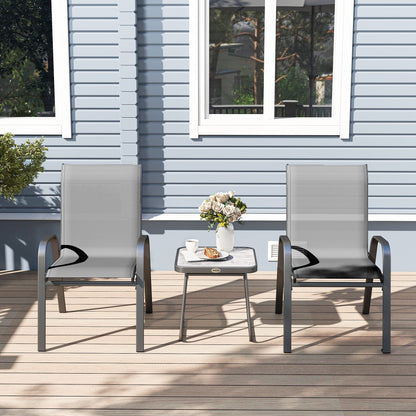Outsunny Three-Piece Metal Frame Garden Seating Set - Grey