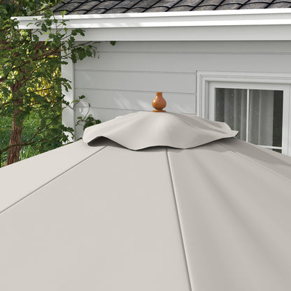 Outsunny 3.3m Elegant Wooden Parasol - Grey