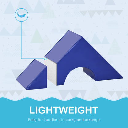 HOMCOM 11 Piece Soft Play Blocks Kids Climb and Crawl Gym Toy Foam Building and Stacking Blocks Non-Toxic Learning Play Set Activity Toy Brick