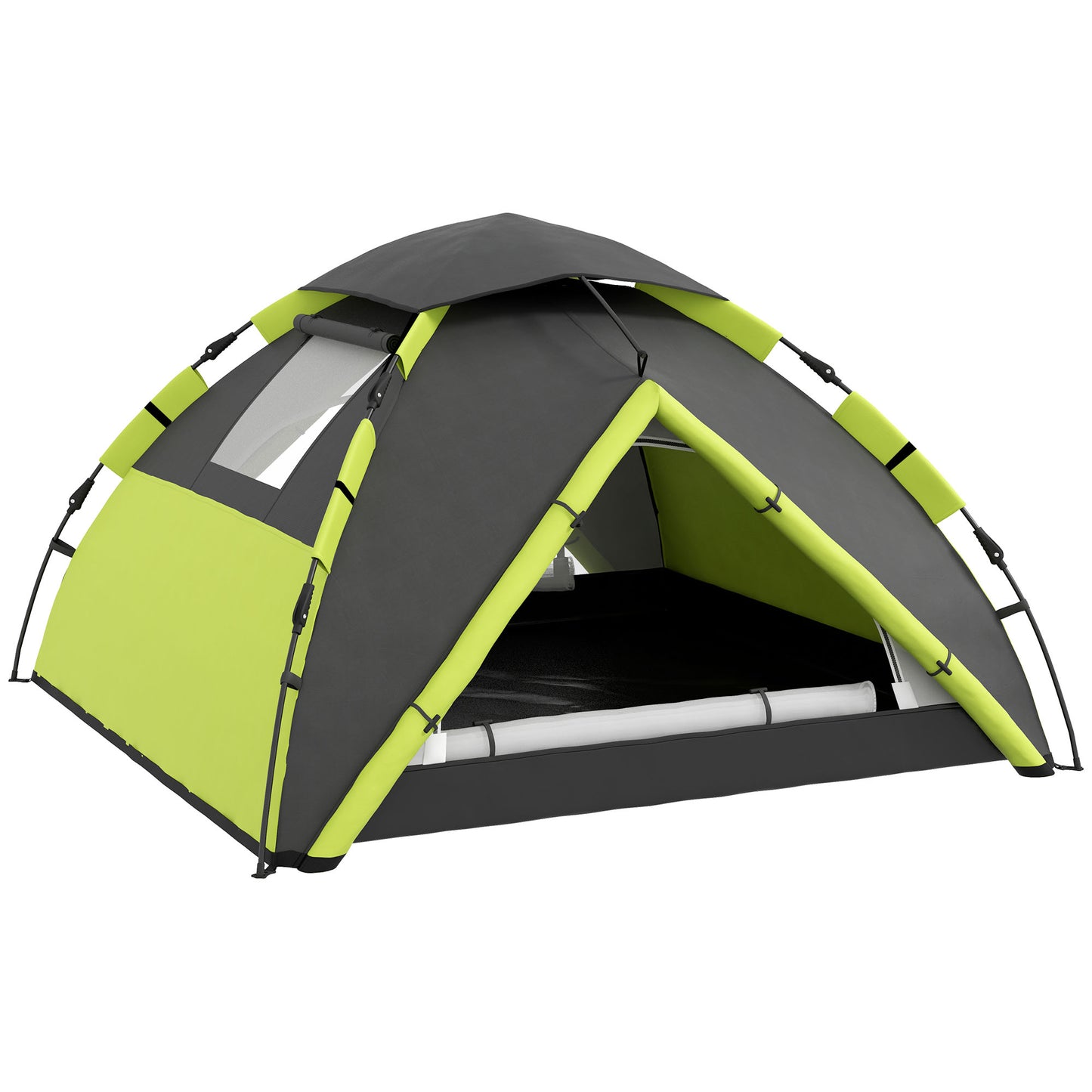Outsunny Two-Man One Room Camping Tent, with Accessories - Green