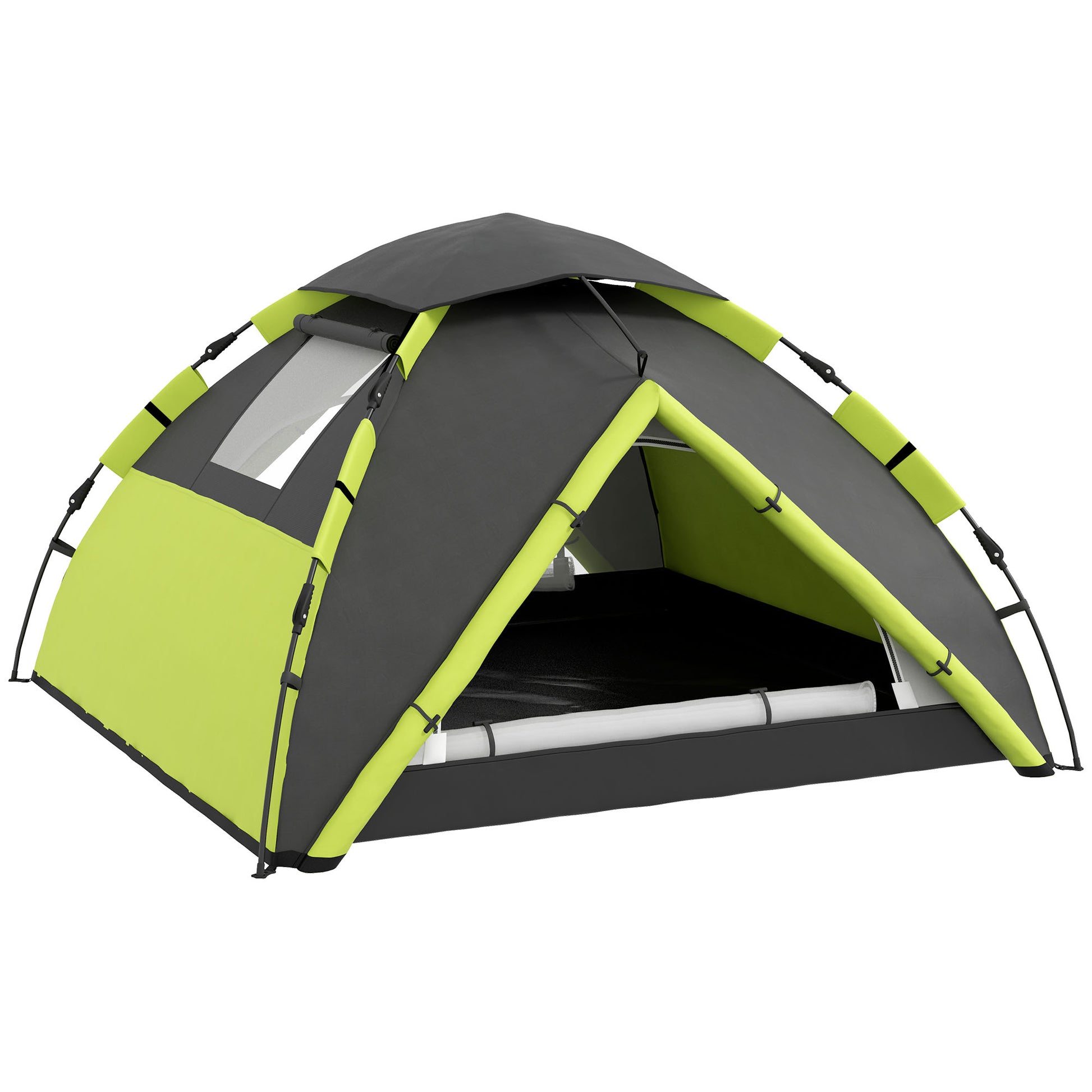 Outsunny Two-Man One Room Camping Tent, with Accessories - Green