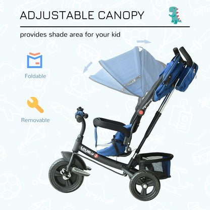 HOMCOM Baby Ride on Tricycle W/Canopy-Blue