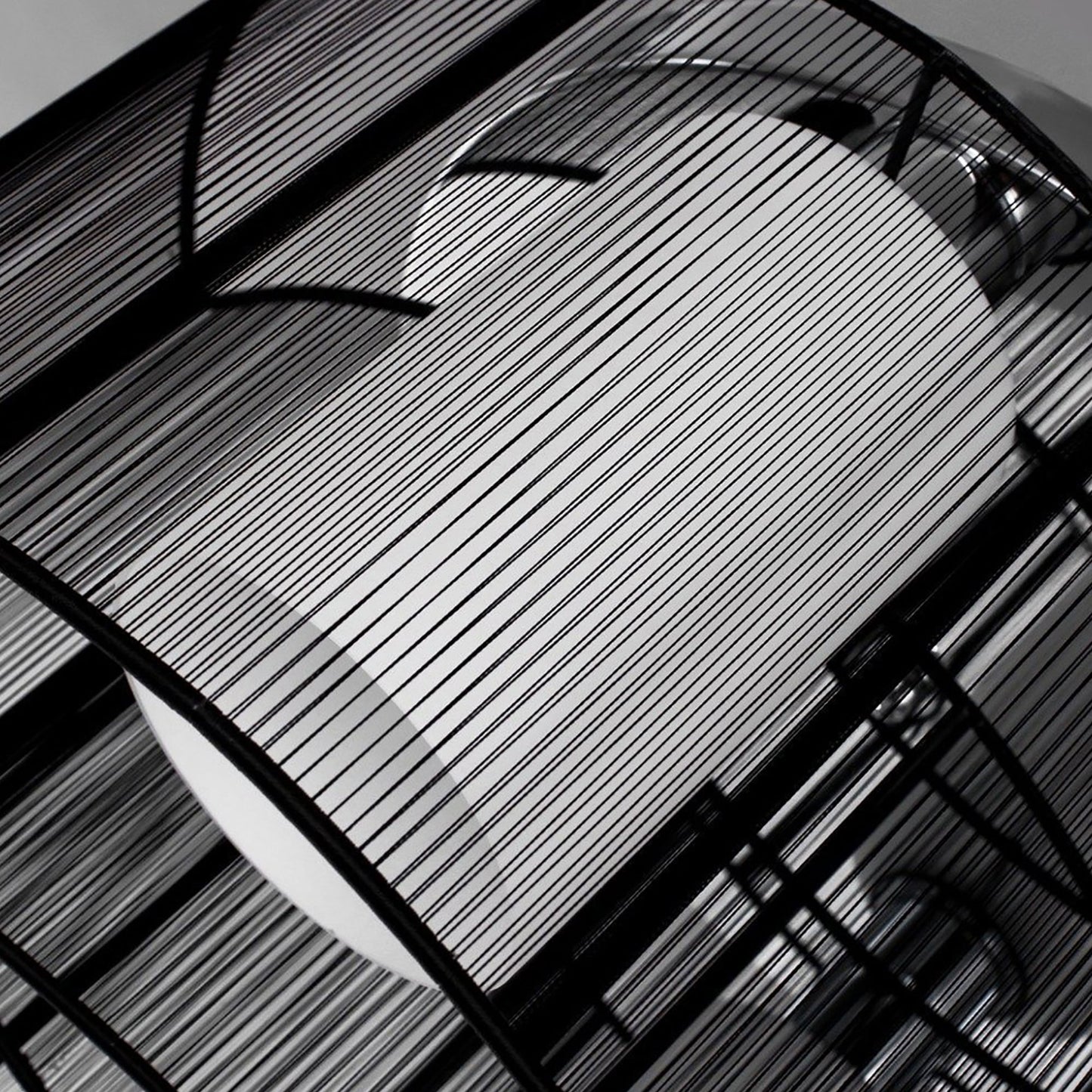 HOMCOM Metal Ceiling Light Chandelier, ?40x25H cm, Chrome/Fabric-Black