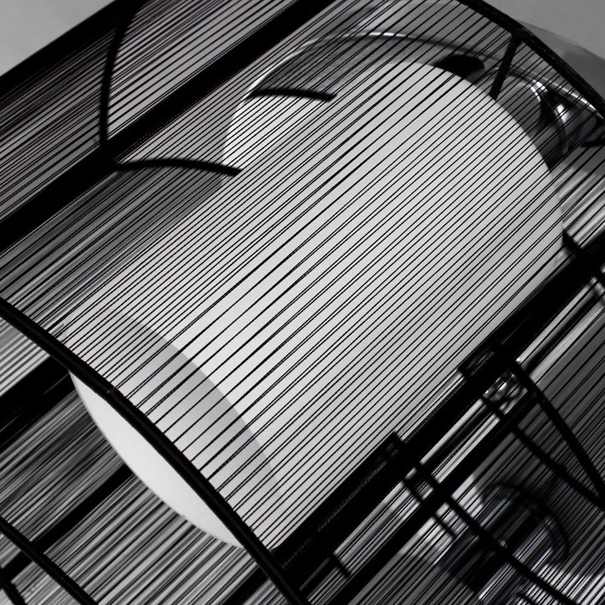 HOMCOM Metal Ceiling Light Chandelier, ?40x25H cm, Chrome/Fabric-Black