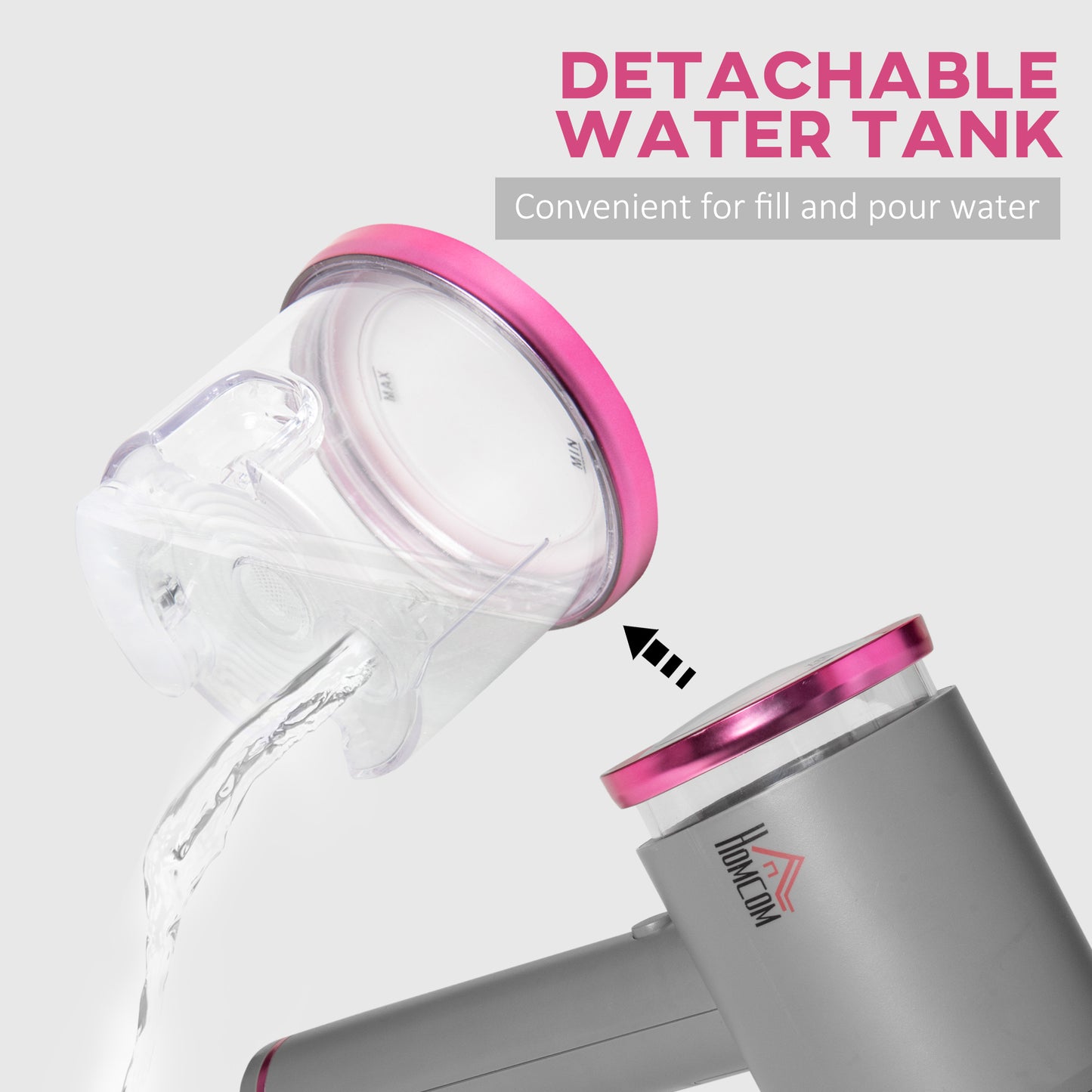 HOMCOM Steamer for Clothes, Handheld Garment and Fabric Steamer, 1520W Portable Travel Steam Iron Machine with 2 Steam Options, Fast Heat-up, Grey
