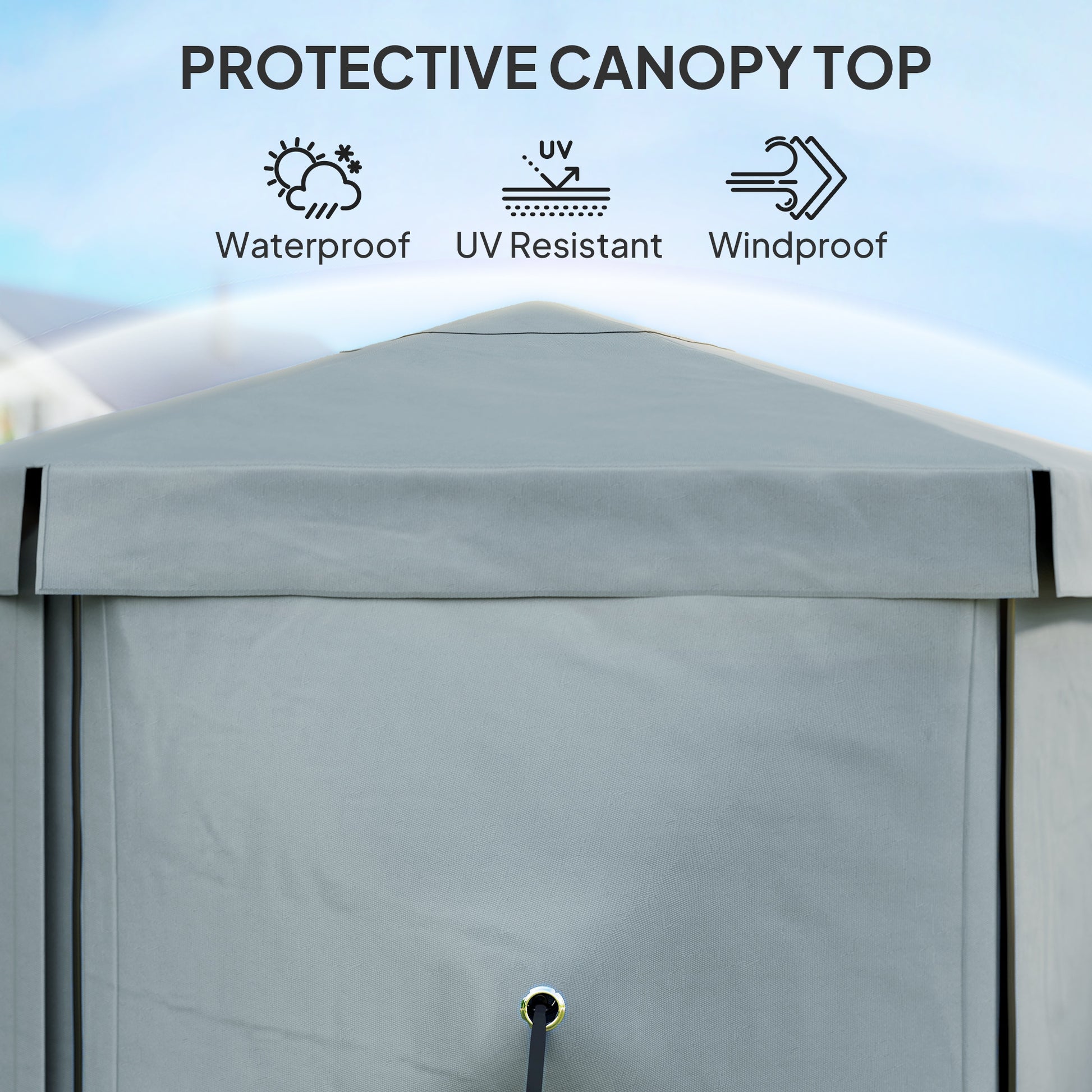 Outsunny 3 x 3(m) Hexagon Pop Up Gazebo with 5 Sides and Carry Bag, Waterproof, UV Resistant Party Tent Instant Event Shelter with Netting for Garden, Patio, Light Grey